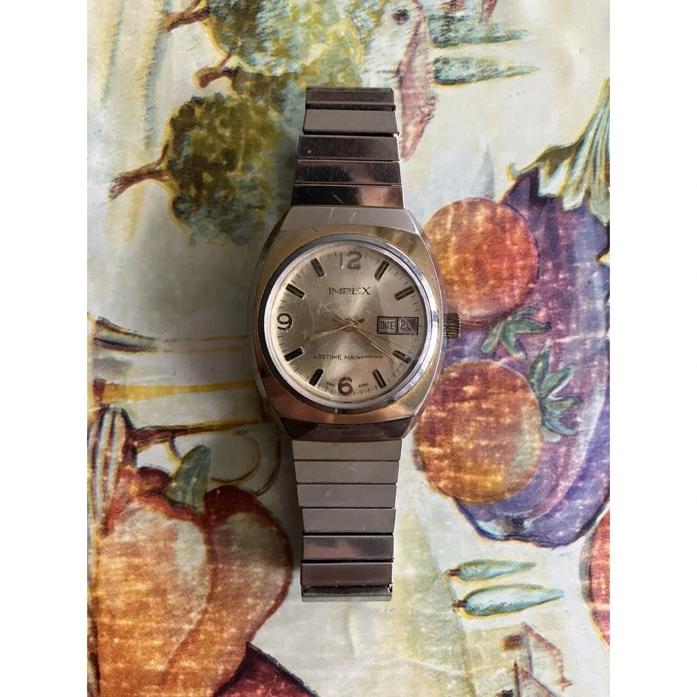 Vintage Impex Lifetime Mainspring Manual Wind Day Date Watch Untested